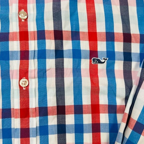 Vineyard Vines Slim Fit Whale Shirt Medium Men Cotton Striped Long Sleeve Shirt - Picture 4 of 7